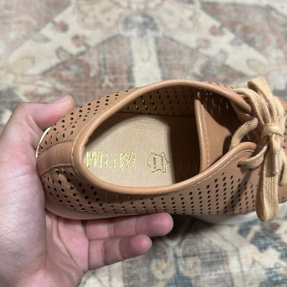 Mi.iM Tan Perforated Lace-Up Sneakers women’s 8.5
